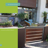 A close-up of a house showcases outdoor design featured in "Beach Boundaries" by Schiffer Publishing, Ltd., inspired by Pacific Coast gardens for Southern California beach communities.