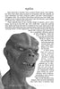 A magazine page from Paranormal Unwrapped by Schiffer Publishing, Ltd. features text on reptilian creatures and a grayscale illustration of a humanoid with scaled, reptile-like skin—ideal for paranormal enthusiasts or those interested in demonology.