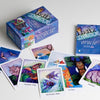 The Higher Intuitions Oracle by Schiffer Publishing, Ltd. features vibrant animal oracle cards spread beside their blue box and guidebook, ready to offer spirit-inspired guidance.