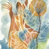 Into the Pumpkin" by Schiffer Publishing, Ltd. features an abstract watercolor of a robed figure with a radiant staff amid swirling blue and orange hues, evoking a mystical vibe—ideal for an illustrated Halloween book.
