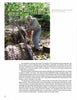 An older man cuts a large tree trunk with a chainsaw, sunlight filtering through greenery. His focus echoes the artistry celebrated in Schiffer Publishing, Ltd.'s "Poplar Culture," where functional sculpture thrives within nature's embrace.