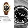 On the left is the book "Breitling Highlights" by Schiffer Publishing, Ltd. On the right, a close-up of a vintage Breitling car dashboard clock showcases Breitling’s rich history and craftsmanship.