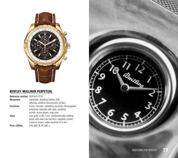 On the left is the book "Breitling Highlights" by Schiffer Publishing, Ltd. On the right, a close-up of a vintage Breitling car dashboard clock showcases Breitling’s rich history and craftsmanship.