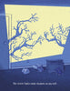 A nighttime room with toys and a toy box; window light casts tree branch shadows on the wall. Text: "The street lights make shadows on my wall—a children's book about fears." Shadows on My Wall by Schiffer Publishing, Ltd.