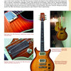 A collage showcases detailed close-ups and a full view of "The Ultimate" by Schiffer Publishing, Ltd., celebrating its 30th Anniversary Limited model with emphasis on wood grain, unique pickups, and striking flame maple binding.