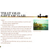 A magazine page titled That Old Gift of Gab features a dialogue from My Life Pile by Schiffer Publishing, Ltd., discussing guided hunting and outfitter secrets. A small photo shows two people fishing on a lake with trees in the background.