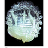The Mother-of-Pearl Antiques and Collectibles by Schiffer Publishing, Ltd. features a carved shell showing a medieval minstrel with a lute on ornate stairs, surrounded by intricate floral designs.