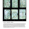 Six intricately carved Mother-of-Pearl Antiques and Collectibles from Schiffer Publishing, Ltd. display Christian scenes and figures in oval frames, all set against ornate, reflective backgrounds.