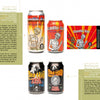 An illustrated catalog page presents "Canned!" from Schiffer Publishing, Ltd., featuring craft beer cans and packaging with unique label art, detailed descriptions, and highlighted craft brewery information.