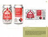 Two beer cans of Schiffer Publishing, Ltd.'s Canned! are shown: one displays the front label, the other shows the back with a government warning and barcode. A diagram highlights the label layout—a hallmark of craft beer packaging.