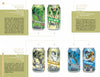 Six illustrated craft beer cans from "Canned!" by Schiffer Publishing, Ltd. are featured in two rows, each with unique, colorful designs and branding. The cans display creative artwork highlighting craft beer culture.