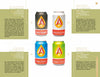 Four vibrant cans from Schiffer Publishing’s “Canned!” are showcased against a light background, with text highlighting each craft beer’s unique character.