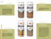 Four Canned! craft beer cans from Schiffer Publishing, Ltd. are shown with descriptions and origins. Each can’s gold, black, and white geometric design reflects the creative spirit of top craft breweries.