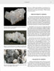 A page from Schiffer Publishing, Ltd.'s "Collector's Guide to the Zeolite Group" features photos of white brewsterite and chabazite minerals with informative text about these mineral series for collectors.