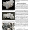 A page from Schiffer Publishing, Ltd.'s "Collector's Guide to the Zeolite Group" features photos of white brewsterite and chabazite minerals with informative text about these mineral series for collectors.