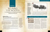 A two-page spread, "Indian Basketry of the Northeastern Woodlands" from Schiffer Publishing, Ltd., highlights woodsplint and sweetgrass baskets with sections, captions, artifact photos, headers, and drop caps that showcase this Native American tradition.