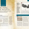 A two-page spread, "Indian Basketry of the Northeastern Woodlands" from Schiffer Publishing, Ltd., highlights woodsplint and sweetgrass baskets with sections, captions, artifact photos, headers, and drop caps that showcase this Native American tradition.