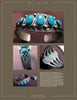 A silver bracelet and ring set with large oval turquoise stones, crafted in the style of Navajo silversmith Fred Peshlakai by Schiffer Publishing, Ltd., displayed on a grey background to showcase their intricate engraved designs.
