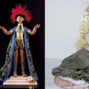 The image for "The Art of the Contemporary Doll" by Schiffer Publishing, Ltd. features a doll in a dramatic red-feathered costume on a pedestal (left) and a blonde doll in pink and green seated on white fabric (right).
