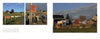 Three photos from "Signs of Lancaster County" by Schiffer Publishing, Ltd. show rural roadside stands in Lancaster selling pumpkins, Amish signs advertising produce, children biking, and a house with a fenced pumpkin display.