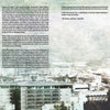 A pair of hands holds three stacked cans on the right, set against a faded grayscale cityscape inspired by Santiago street art. On the left, large text promotes "Street Art Santiago Chile" from Schiffer Publishing, Ltd.