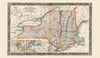 Mitchell's New General Atlas 1860 by Schiffer Publishing, Ltd. is a vintage reproduction map featuring New York, New Hampshire, Vermont, Massachusetts, Rhode Island, and Connecticut with colored borders, labeled cities, and a decorative frame.