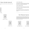 The Avalonian Oracle by Schiffer Publishing, Ltd. features The Three Realms Spread and The Mirrors Spread with labeled diagrams and concise card meanings—ideal for tarot or oracle readings—displayed on a clean white background.