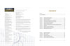The left page lists publication details and credits for Marching Band Techniques by Schiffer Publishing, Ltd.; the right page shows a table of contents with chapters on marching band and rehearsal techniques, each with page numbers. Both pages feature a faint grid graphic.