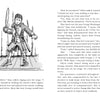 A black and white illustration from "George Washington and the Magic Hat" by Schiffer Publishing, Ltd. shows a boy awkwardly holding a sword on stage as children rehearse a historical fiction school play and discuss how to hold the sword.