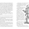 Book page from "George Washington and the Magic Hat" by Schiffer Publishing, Ltd. shows text on the left and an illustration on the right of a man in a colonial military uniform—a scene from an exciting time travel adventure.