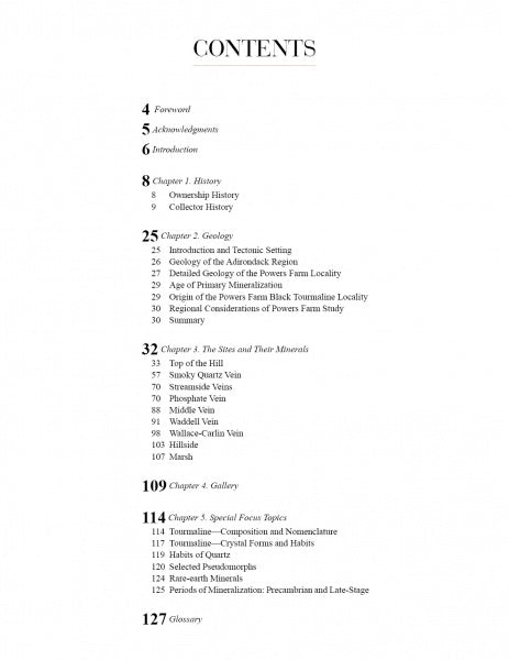 Collector's Guide to the Black Tourmaline of Pierrepont Contents