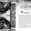 A black and white book spread from "Haunted Northwest Georgia" by Schiffer Publishing, Ltd. shows mirrored rocky cliffs on the left and text introducing a chapter about Chesterfield, Alabama’s ghosts inspired by classic Appalachian haunted tales.