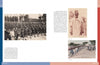 A spread from "With a Weapon and a Grin" by Schiffer Publishing, Ltd. shows African WWI soldiers in uniform (left), a smiling man in traditional dress (upper right), and West African women and children lined up near a building (lower right).