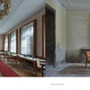 Side-by-side images: Left, an elegant, empty hotel dining room; right, a faded lounge in decay—featured in "The World of Urban Decay 2" by Schiffer Publishing, Ltd., ideal for fans of abandoned buildings and urban exploration.