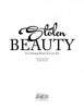 The book cover for Stolen Beauty by Schiffer Publishing, Ltd. displays the title in bold black text on white, perfect for adult coloring book fans interested in art theft and lost art.