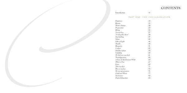 Table of contents for Vessels by Schiffer Publishing, Ltd. lists sections like Introduction, Experience, Beauty, and Faith in Science under Part One: The Collaboration, featuring insights inspired by Jennifer McCurdy’s porcelain vessels.