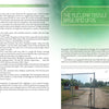 An open book, "Mysteries of Georgia's Military Bases" by Schiffer Publishing, Ltd., displays "The Nuclear Missile Base and UFOs" with eyewitness accounts, faded UFO art, and a photo of a fenced gate on a dirt road beneath clouds.