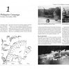 A spread from Above an Angry Sea, 2nd Edition (Schiffer Publishing, Ltd.) features maps, text, and three black-and-white WWII photos of aircraft and ships—including a B-24 Liberator over the Philippine Sea—and labeled military zones.