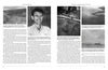 Two pages from "Above an Angry Sea, 2nd Edition" by Schiffer Publishing, Ltd., show black-and-white photos of Navy patrol squadrons, explosions, and a smiling man in uniform, with text on wartime naval operations and personal accounts.