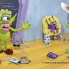 In "Gruel Snarl Draws a Wild Zugthing" from Schiffer Publishing, Ltd., two green, one-eyed clay aliens stand in a cluttered room; one shouts holding a flying saucer, the other appears frustrated as a small purple alien sits behind.