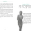 A blurred, grayscale, full-body silhouette of a person with energy sensitivity appears beside the large text “CHANGING YOUR PERCEPTION.” On the left, two columns of text evoke a book layout for The Empathic Ghost Hunter by Schiffer Publishing, Ltd.
