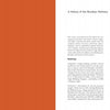 A two-page spread from Brooklyn's Sweet Ruin by Schiffer Publishing, Ltd.: the left page is solid orange; the right shows "A History of the Brooklyn Railway" and five vertical black-and-white Brooklyn photos including Domino Sugar Refinery.