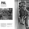 A spread from Jazz in Available Light by Schiffer Publishing, Ltd. shows saxophonist Phil Woods with his instrument beside a Delaware Water Gap sign, and Woods smiling with other jazz musicians on the right.