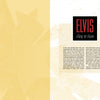 A two-page spread from Schiffer Publishing’s "Inspired by Elvis" shows a yellow star pattern left page. Right page features a box titled "ELVIS Boy to Icon" above an article with fan stories and fiber artists’ Elvis Presley art quilts.