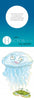 An illustrated jellyfish named Hector floats above a green crab in a blue gradient scene, evoking Chadwick And Friends from Schiffer Publishing, Ltd. Above, text describes Hector’s whimsical and indecisive personality.