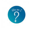 A blue circle with "Who am I" above a large question mark, all in white on a plain background—ideal for fans of lift-the-flap fun or Schiffer Publishing’s Chadwick And Friends Chesapeake Bay board books.