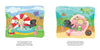 In "A Day in the Life of Peanut & Bosco" by Schiffer Publishing, Ltd., a girl with pigtails and her black puppy enjoy backyard fun in a kiddie pool, beach ball, and umbrella, turning playtime into an imaginative underwater seashell adventure.