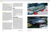 A book spread from "The MiG-21" by Schiffer Publishing, Ltd. shows text on military aircraft armament alongside outdoor photos of green and gray bombs and missiles on red stands, some made for supersonic jets like the MiG-21.