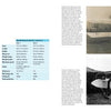 A book spread from "Spad Fighters" by Schiffer Publishing, Ltd. shows two vintage black-and-white photos of early biplanes, including a WWI Spad. It features a specs table and text on early aviation; the top photo displays a side view of the French fighter.