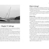 A sailboat tilts on a rocky shore with trees behind, illustrating recreational boating. This image heads "Chapter V: Salvage" in the book Law of Recreational Boating by Schiffer Publishing, Ltd., with text on maritime salvage alongside.